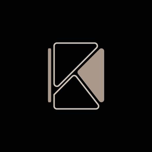 Logo minimaliste de l’entreprise Klarent sur fond noir